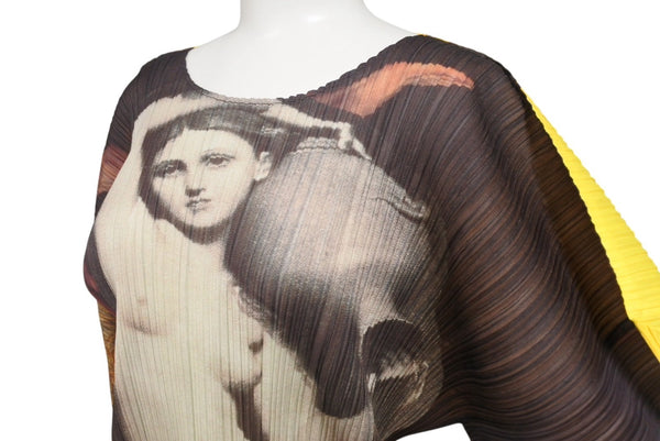 極美品 ISSEY MIYAKE イッセイミヤケ PLEATSPLEASE プリーツプリーズ カットソー PP04-JK702 サイズ3 森村泰昌 96AW ゲストアーティスト 中古 4b001591