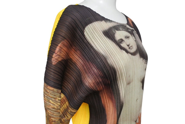 極美品 ISSEY MIYAKE イッセイミヤケ PLEATSPLEASE プリーツプリーズ カットソー PP04-JK702 サイズ3 森村泰昌 96AW ゲストアーティスト 中古 4b001591
