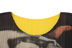 極美品 ISSEY MIYAKE イッセイミヤケ PLEATSPLEASE プリーツプリーズ カットソー PP04-JK702 サイズ3 森村泰昌 96AW ゲストアーティスト 中古 4b001591
