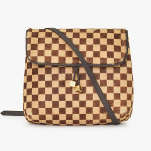 LOUIS VUITTON ルイヴィトン ダミエソバージュ ガゼル クロスボディーバッグ M92130 ハラコ ブラウン 美品 中古 4a001594