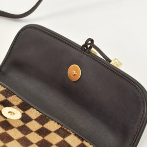 LOUIS VUITTON ルイヴィトン ダミエソバージュ ガゼル クロスボディーバッグ M92130 ハラコ ブラウン 美品 中古 4a001594