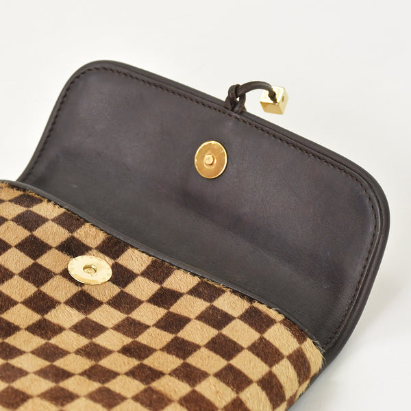 LOUIS VUITTON ルイヴィトン ダミエソバージュ ガゼル クロスボディーバッグ M92130 ハラコ ブラウン 美品 中古 4a001594