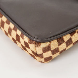 LOUIS VUITTON ルイヴィトン ダミエソバージュ ガゼル クロスボディーバッグ M92130 ハラコ ブラウン 美品 中古 4a001594