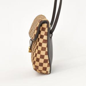 LOUIS VUITTON ルイヴィトン ダミエソバージュ ガゼル クロスボディーバッグ M92130 ハラコ ブラウン 美品 中古 4a001594