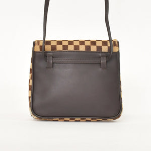 LOUIS VUITTON ルイヴィトン ダミエソバージュ ガゼル クロスボディーバッグ M92130 ハラコ ブラウン 美品 中古 4a001594