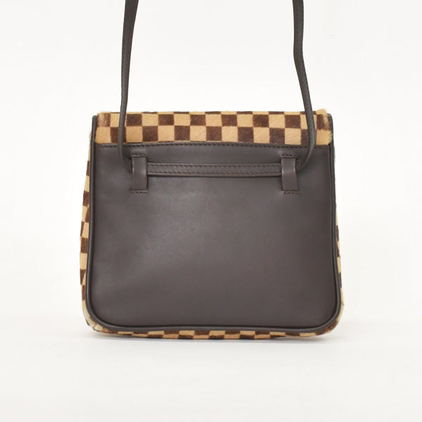 LOUIS VUITTON ルイヴィトン ダミエソバージュ ガゼル クロスボディーバッグ M92130 ハラコ ブラウン 美品 中古 4a001594
