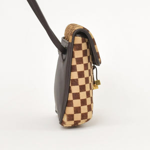 LOUIS VUITTON ルイヴィトン ダミエソバージュ ガゼル クロスボディーバッグ M92130 ハラコ ブラウン 美品 中古 4a001594