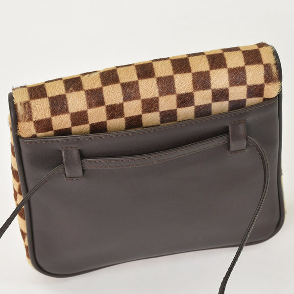 LOUIS VUITTON ルイヴィトン ダミエソバージュ ガゼル クロスボディーバッグ M92130 ハラコ ブラウン 美品 中古 4a001594