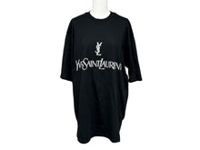 Load image into Gallery viewer, 新品未使用 YVES SAINT LAURENT イヴサンローラン 半袖Tシャツ サイズM ロゴプリント ブラック グレー コットン 中古 4b001599