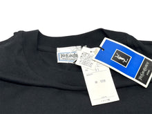 Load image into Gallery viewer, 新品未使用 YVES SAINT LAURENT イヴサンローラン 半袖Tシャツ サイズM ロゴプリント ブラック グレー コットン 中古 4b001599