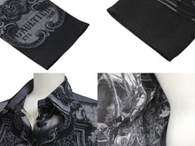 画像をギャラリービューアに読み込む, JEAN PAUL GAULTIER CLASSIQUE ジャンポールゴルチェ クラシック 中世柄 ジョーゼットブラウス シャツ ブラック サイズ40 美品 中古 4b001600