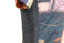 画像をギャラリービューアに読み込む, JEAN PAUL GAULTIER JPG ジャンポールゴルチエ パリス パワーネット 半袖トップス フリンジ 総柄 ネイビー サイズ40 美品 中古 4b001602