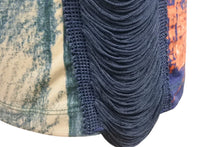 画像をギャラリービューアに読み込む, JEAN PAUL GAULTIER JPG ジャンポールゴルチエ パリス パワーネット 半袖トップス フリンジ 総柄 ネイビー サイズ40 美品 中古 4b001602