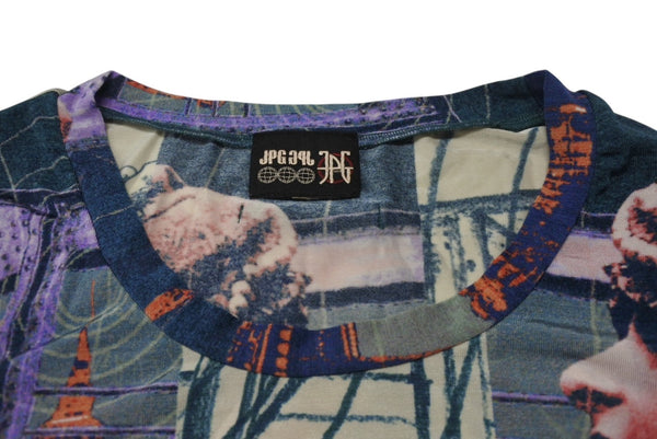 JEAN PAUL GAULTIER JPG Jean Paul Gaultier Paris Power Net Short Sleeve Tops Fringe All Over Pattern Navy Size 40 Good Condition Used 4b001602