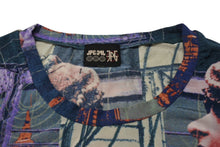 画像をギャラリービューアに読み込む, JEAN PAUL GAULTIER JPG ジャンポールゴルチエ パリス パワーネット 半袖トップス フリンジ 総柄 ネイビー サイズ40 美品 中古 4b001602