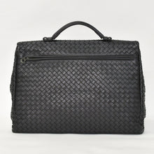画像をギャラリービューアに読み込む, BOTTEGAVENETA ボッテガヴェネタ イントレチャート ビジネスバッグ ブリーフケース 113095 B03055888T ブラック フラップ 美品 中古 4a001606