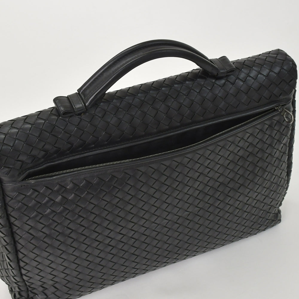 BOTTEGAVENETA Bottega Veneta Intrecciato Business Bag Briefcase 113095 B03055888T Black Flap Good Condition Used 4a001606