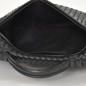 BOTTEGAVENETA ボッテガヴェネタ イントレチャート ビジネスバッグ ブリーフケース 113095 B03055888T ブラック フラップ 美品 中古 4a001606