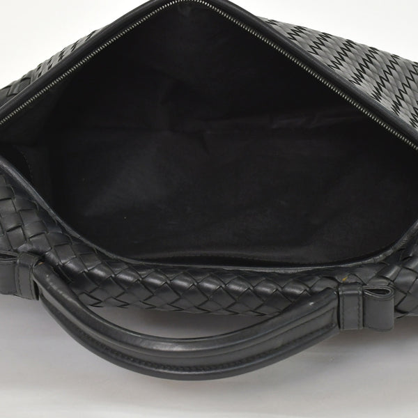 BOTTEGAVENETA ボッテガヴェネタ イントレチャート ビジネスバッグ ブリーフケース 113095 B03055888T ブラック フラップ 美品 中古 4a001606