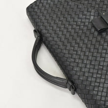 画像をギャラリービューアに読み込む, BOTTEGAVENETA ボッテガヴェネタ イントレチャート ビジネスバッグ ブリーフケース 113095 B03055888T ブラック フラップ 美品 中古 4a001606