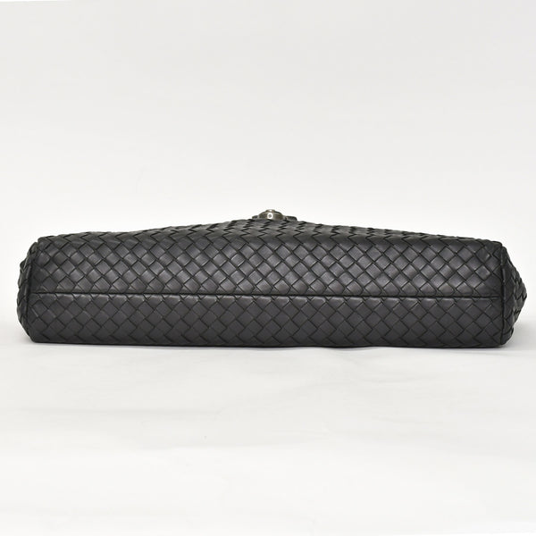 BOTTEGAVENETA ボッテガヴェネタ イントレチャート ビジネスバッグ ブリーフケース 113095 B03055888T ブラック フラップ 美品 中古 4a001606