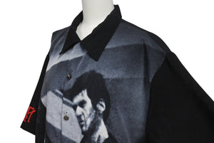 SCARFACE Double-sided print open collar shirt Al Pacino Tony Montana Black White Size M Good Condition Used 4b001606
