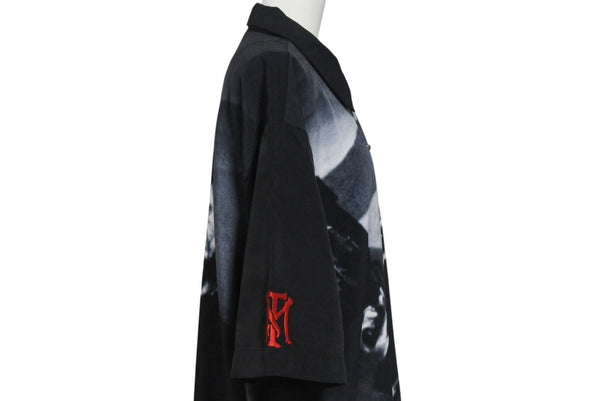 SCARFACE Double-sided print open collar shirt Al Pacino Tony Montana Black White Size M Good Condition Used 4b001606