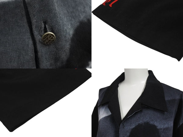 SCARFACE Double-sided print open collar shirt Al Pacino Tony Montana Black White Size M Good Condition Used 4b001606