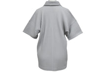 画像をギャラリービューアに読み込む, HOMME PLISSE ISSEY MIYAKE オムプリッセ イッセイミヤケ プリーツスキッパーシャツ HP55JM330 サイズ2 グレー 美品 中古 4b001612