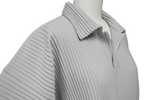 画像をギャラリービューアに読み込む, HOMME PLISSE ISSEY MIYAKE オムプリッセ イッセイミヤケ プリーツスキッパーシャツ HP55JM330 サイズ2 グレー 美品 中古 4b001612