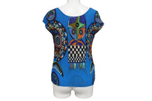 画像をギャラリービューアに読み込む, 極美品 me ISSEY MIYAKE ミーイッセイ ミヤケ プリーツカットソー Tシャツ MI53FK377 ブルー オレンジ グリーン 中古 4b001613