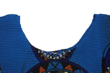 画像をギャラリービューアに読み込む, 極美品 me ISSEY MIYAKE ミーイッセイ ミヤケ プリーツカットソー Tシャツ MI53FK377 ブルー オレンジ グリーン 中古 4b001613