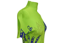 画像をギャラリービューアに読み込む, 極美品 ISSEY MIYAKE me イッセイ ミヤケ ミー ボックスプリーツ ハイネック カットソー M181FK335 グリーン ブルー 中古 4b001614