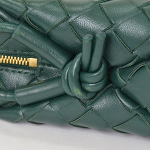 BOTTEGAVENETA ボッテガヴェネタ MINI LOOP ミニ ループ カメラバッグ ショルダーバッグ 723547 イントレチャート グリーン 美品 中古 4a001615