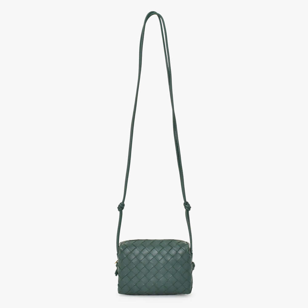 BOTTEGAVENETA ボッテガヴェネタ MINI LOOP ミニ ループ カメラバッグ ショルダーバッグ 723547 イントレチャート グリーン 美品 中古 4a001615