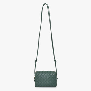 BOTTEGAVENETA ボッテガヴェネタ MINI LOOP ミニ ループ カメラバッグ ショルダーバッグ 723547 イントレチャート グリーン 美品 中古 4a001615
