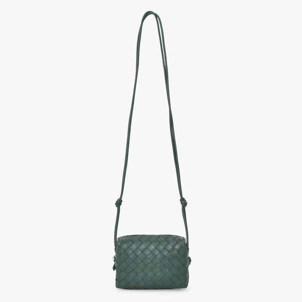 BOTTEGAVENETA ボッテガヴェネタ MINI LOOP ミニ ループ カメラバッグ ショルダーバッグ 723547 イントレチャート グリーン 美品 中古 4a001615