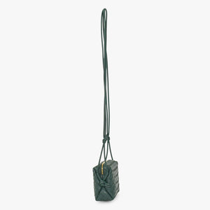 BOTTEGAVENETA ボッテガヴェネタ MINI LOOP ミニ ループ カメラバッグ ショルダーバッグ 723547 イントレチャート グリーン 美品 中古 4a001615