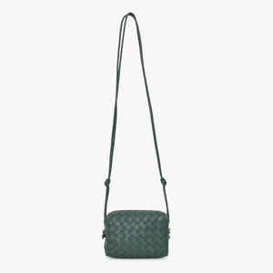 BOTTEGAVENETA ボッテガヴェネタ MINI LOOP ミニ ループ カメラバッグ ショルダーバッグ 723547 イントレチャート グリーン 美品 中古 4a001615