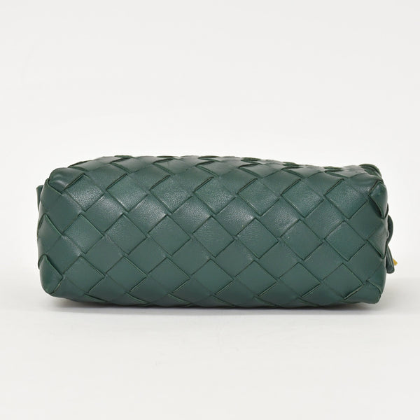 BOTTEGAVENETA ボッテガヴェネタ MINI LOOP ミニ ループ カメラバッグ ショルダーバッグ 723547 イントレチャート グリーン 美品 中古 4a001615
