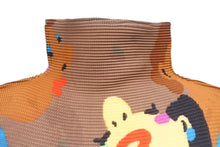 画像をギャラリービューアに読み込む, 極美品 me ISSEY MIYAKE ミー イッセイミヤケ CHEER 半袖トップス MI43FK395 フリーサイズ プリーツ ハイネック ブラウン 中古 4b001615