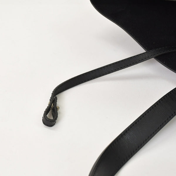 Very Good Condition SAINT LAURENT Saint Laurent Punching Logo Tote Bag Leather Black Black Leather Cut Good Condition Used 4a001616