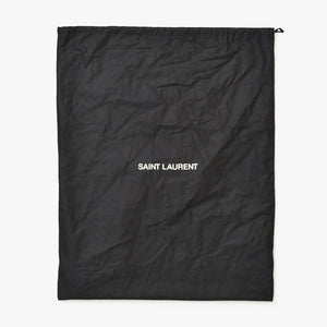 Very Good Condition SAINT LAURENT Saint Laurent Punching Logo Tote Bag Leather Black Black Leather Cut Good Condition Used 4a001616