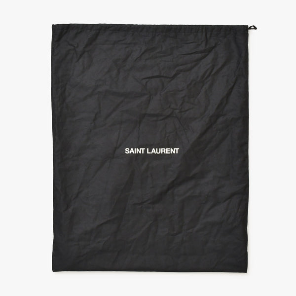 Very Good Condition SAINT LAURENT Saint Laurent Punching Logo Tote Bag Leather Black Black Leather Cut Good Condition Used 4a001616