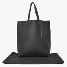 画像をギャラリービューアに読み込む, 極美品 SAINT LAURENT サンローラン パンチング ロゴトートバッグ レザー ブラック 黒 レザーカット 美品 中古 4a001616