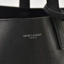 画像をギャラリービューアに読み込む, 極美品 SAINT LAURENT サンローラン パンチング ロゴトートバッグ レザー ブラック 黒 レザーカット 美品 中古 4a001616