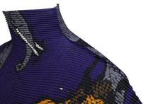 画像をギャラリービューアに読み込む, 極美品 me ISSEY MIYAKE ミー イッセイミヤケ 長袖トップス MI83FJ611 フリーサイズ プリーツ ハイネック パープル アニマル柄 中古 4b001617