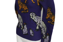 画像をギャラリービューアに読み込む, 極美品 me ISSEY MIYAKE ミー イッセイミヤケ 長袖トップス MI83FJ611 フリーサイズ プリーツ ハイネック パープル アニマル柄 中古 4b001617