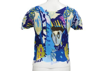 画像をギャラリービューアに読み込む, 極美品 me ISSEY MIYAKE ミー イッセイミヤケ 丸首半袖トップス MI31FK566 フリーサイズ プリーツ ブルー マルチカラー 中古 4b001618