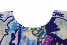 画像をギャラリービューアに読み込む, 極美品 me ISSEY MIYAKE ミー イッセイミヤケ 丸首半袖トップス MI31FK566 フリーサイズ プリーツ ブルー マルチカラー 中古 4b001618